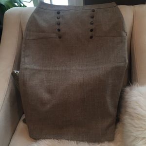 High waist military inspired pencil skirt